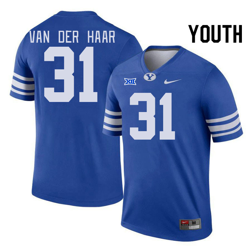 Youth #31 Sam Van Der Haar BYU Cougars College Football Jerseys Stitched Sale-Royal